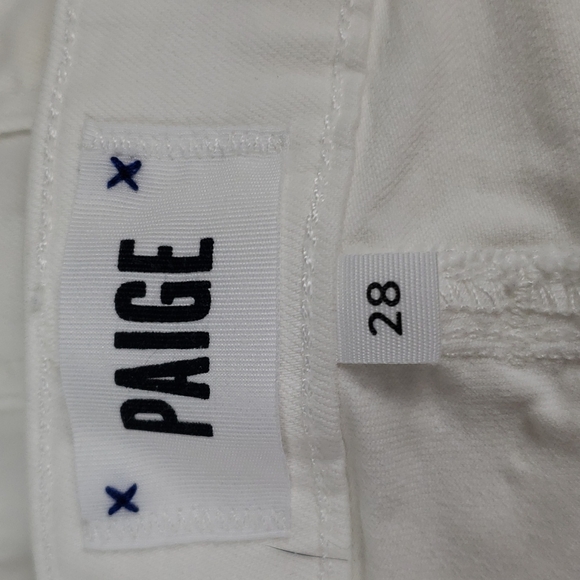 Paige Kylie Crop white cuffed capri denim jeans Size 28 - Picture 7 of 11